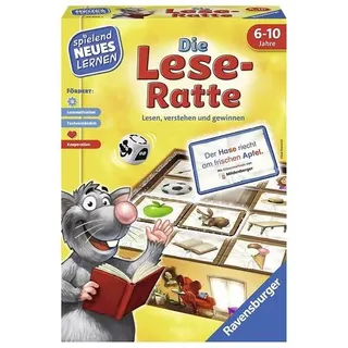 Ravensburger 24956 - Die Lese-Ratte, Lernspiel, Leselernspiel, Brettspiel Lesen, verstehen und gewinnen