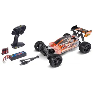 Carson 1:10 X10 Dirt Warrior Sport 2.0 100% RTR, Ferngesteuertes Auto, Offroad Buggy, inkl. Batterien und Fernsteuerung, Bedruckte Karosserie, Orange