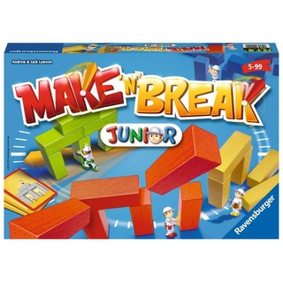 Ravensburger 22009 - Make 'n' Break Junior - Gesellschaftsspiel für die ganze Familie mit Bausteinen, Junior Version, Spiel für Erwachsene und Kinder ab 5 Jahren, für 2-5 Spieler