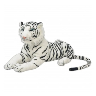 DOTMALL Kuscheltier Plüschtier 100 cm Tiger liegend (1-St), 146 x 40 cm (L x H) weiß