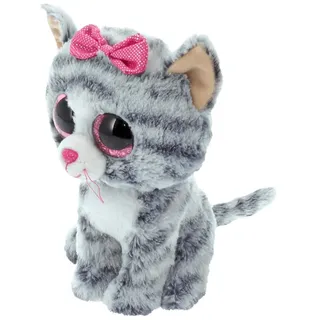 TY 37190 Kiki, Katze mit Glitzeraugen, Beanie Boos, 15cm, grau