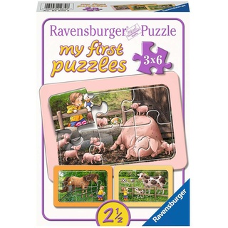 Ravensburger Verlag - Rahmenpuzzle MY FIRST PUZZLE – LOTTA AUF DEM BAUERNHOF 3x6-teilig