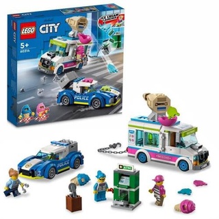 LEGO 60314 City Eiswagen-Verfolgungsjagd, Spielzeugauto für Kinder ab 5 Jahren, mit Abfangjäger