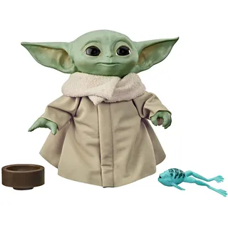 Star Wars The Child sprechende Plüsch-Figur mit Sounds und Accessoires, The Mandalorian Spielzeug, Baby Yoda 19 cm Groß