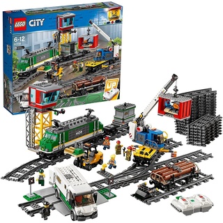 LEGO® Konstruktions-Spielset City 60198 Güterzug Set mit batteriebetriebenem Motor, Bluetooth-Fernbedienung, 3 Wagen, Gleise und Zubehör, (1226 St)