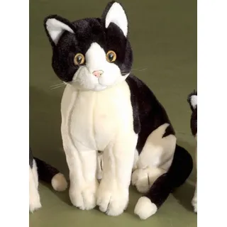 Förster Stofftiere 3480 Katze schwarz/altweiß sitzend 30cm