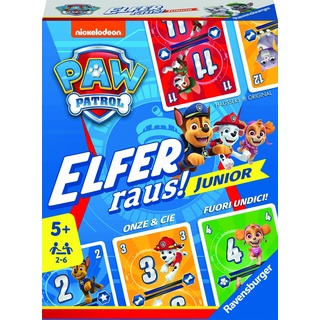 Ravensburger 20953 PAW Patrol Elfer raus! Junior - Einfaches Kartenspiel für 2-6 Spieler ab 5 (Französisch, Deutsch, Italienisch)