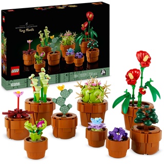 LEGO Icons Mini Pflanzen, 9 künstliche Blumen zum Bauen, Botanical Collection Sammel-Set für Erwachsene mit baubarem Terrakotta-Topf, Wohndeko, Geschenk für Mütter und Väter 10329