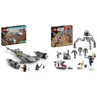 LEGO Star Wars Der N-1 Starfighter des Mandalorianers aus Das Buch von Boba Fett & Star Wars Clone Trooper & Battle Droid Battle Pack, Spielzeug