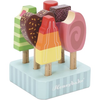 Le Toy Van – Pädagogisches Rollenspiel Honeybake Eis am Stiel aus Holz für Kinder | 6-teilig – Tolles Geschenk für Mädchen & Jungen – Ideal für Kinder im Alter von 2, 3, 4 und 5 Jahren