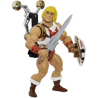 Masters of the Universe HDT22 - Origins Deluxe He-Man mit fliegenden Fäusten, 14 cm große Actionfiguren, zum Spielen und Sammeln, Spielzeug Geschenk für Kinder ab 6 Jahren und erwachsene Sammler