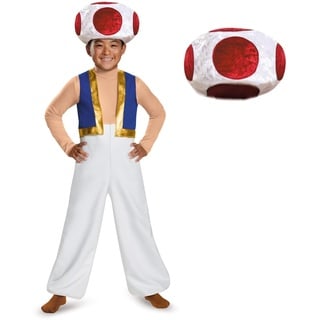 Nintendo Super Mario Toad Kinder Deluxe Kostüme Jungen Videospiele Charakter Outfits - Groß