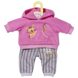 Dolly Moda Puppen-Outfit mit pinkem Kapuzenpullover und grauer Hose für 36 cm Puppen, 871256 Zapf Creation