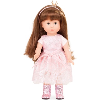 Götz 1713029 Just Like me - Prinzessin Chloe Puppe - 27 cm große Stehpuppe mit extra Langen braunen Haaren, blauen Schlafaugen in einem 5-teiligen Set