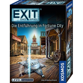 KOSMOS 680497 EXIT® - Das Spiel - Die Entführung in Fortune City, Level: Fortgeschrittene, Escape Room Spiel, EXIT Game für 1-4 Spieler ab 12 Jahre, einmaliges Gesellschaftsspiel
