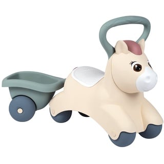 Smoby Toys - Little Smoby Baby-Rutscher Pony - Rutschfahrzeug ab 1 Jahr - Baby-Lauflernhilfe mit kleinem Anhänger