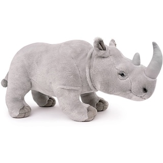 lilizzhoumax Nashorn Rhinozeros plüschtier 42cm/16”, Simuliertes Tier Nashorn Plüschtier, Kawaii Nashorn Kuscheltier Realistische Nashorn Plüsch Spielzeug für wilde Tiere, Geschenk für Kinder