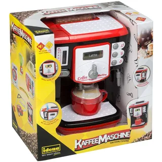 Idena 40453 - Kaffeemaschine für Kinder mit Licht- und Toneffekten, Küchengerät mit verschiedenen Zubereitungsprogrammen, Spielzeug zum Erlernen praktischer Fertigkeiten