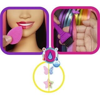 Barbie Neon Rainbow Deluxe Styling Head - Black Hair