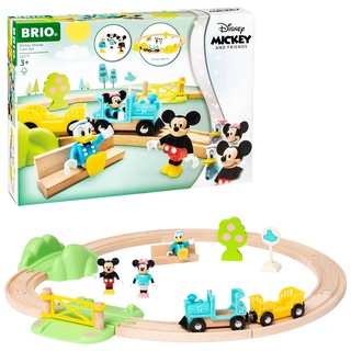 BRIO World 32277 Micky Maus Eisenbahn-Set - Ergänzung Holzeisenbahn - Empfohlen ab 3 Jahren
