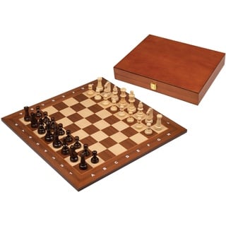 Philos 2503 - Schach, Schachspiel, Turnierschachset mit Schachbrett und Schachfiguren in Figurenbox, Feld 50mm, Königshöhe 90mm, Holz