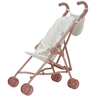 Little Dutch 4584 Puppenbuggy klappbar aus Metall mit Soft-Griffen und Buggytasche - für Puppen von 33-46 cm, White Meadows/rosa