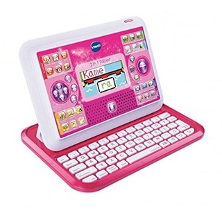VTech 2 in 1 Tablet pink – Laptop und Tablet in einem – Mit 80 Lernspielen in zahlreichen Kategorien – Zum Lernen von Deutsch, Englisch Mathe u. v. m. – Für Kinder von 5-7 Jahren