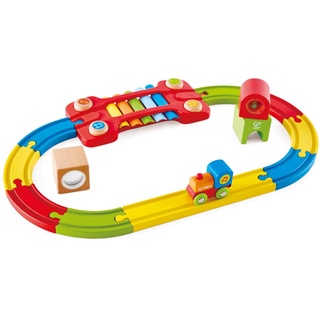 Hape Spielzeug-Eisenbahn Holzspielzeug, Eisenbahn der Sinne-Set, (Set), aus Holz bunt