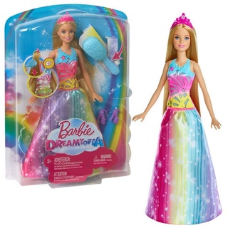 Barbie Anziehpuppe Magisches Haarspiel Puppe Barbie Regenbogen Prinzessin Mattel bunt