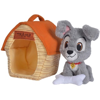 Simba 6315876451 - Disney Strolch mit Hundehütte, 20cm Plüschtier, Kuscheltier, ab den ersten Lebensmonaten