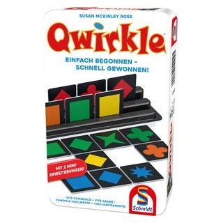 Schmidt-Spiele Kartenspiel 51410 Qwirkle, ab 6 Jahre, Metalldose, 2-4 Spieler