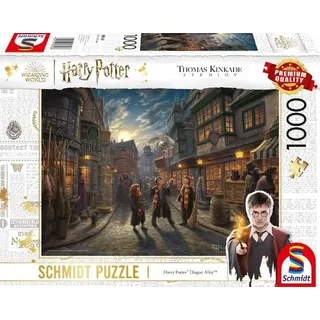 Schmidt Spiele 58548 - Wizarding World, Harry PotterTM, Diagon Alley, Puzzle Thomas Kinkade 1.000 Teile - Warner