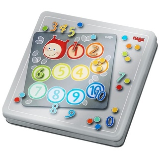 HABA 305050 - Magnetspiel-Box Zahlen, mit 4 Hintergrundbildern und vielen magnetischen Puzzleteilen, zum Lernen von Zahlen und Mengen, für Vorschulkinder ab 5 Jahren