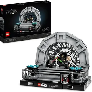 LEGO 75352 Star Wars Thronsaal des Imperators – Diorama, Rückkehr der Jedi-Ritter 40. Jubiläums Set, Sammlerstück Geschenk für Erwachsene mit... - Schwarz/Grau