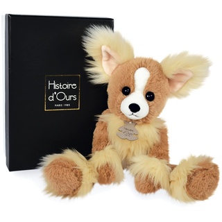 Histoire d'ours – Plüschtier Hund – Kuscheltier Chihuahua – Braun – 30 cm – Les Ebouriffes – HO3159
