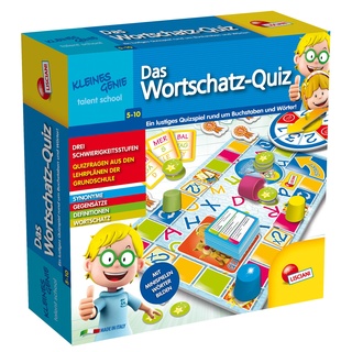 LISCIANI - KLEINE GENIE- Das Wortschatz-Quiz - Lustiges Quizspiel Rund um Buchstaben und Wörterl - Großformat - Förderung von Wortschatz, Rechtschreibung ung Grammatik - Ab 5 Jahren