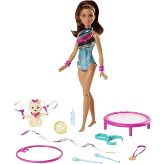 Barbie GHK24 - Traumvilla Abenteuer Turnerin Teresa Puppe im Turnanzug mit Zubehör, Spielzeug ab 3 Jahren
