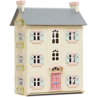 Le Toy Van – Cherry Tree Hall großes Puppenhaus aus Holz | Puppenhaus-Spielset aus Holz mit 4 Etagen für Mädchen & Jungen – Geeignet für Kinder ab 3 Jahren H150