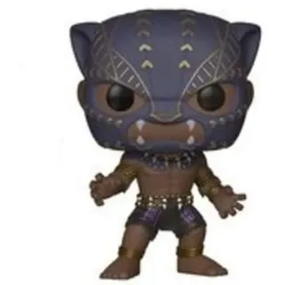 Funko Pop Sammelfigur Black Panther Warrior Falls, Black Panther Sammelfigur, 274, 9,5 cm, inkl. Kostüm aus dem Kampf an den Warrior Falls schwarz