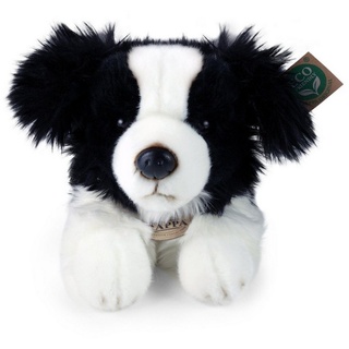 Teddys Rothenburg Kuscheltier Kuscheltier Hund Border Collie 30 cm liegend schwarz/weiß Plüschhund (Stoffhunde Plüschhund, Terrier Plüschtiere Stofftiere)