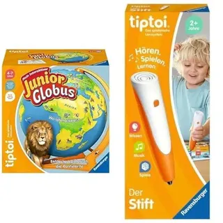 Ravensburger tiptoi 00115 - Mein interaktiver Junior Globus - Kinderspielzeug ab 4 Jahren & tiptoi Stift 00110 - Das spielerische Lernsystem, Lernspielzeug für Kinder ab 2 Jahren