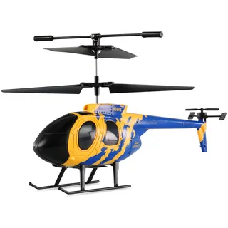 Amewi MD500E CX Koaxial Hubschrauber 3-Kanal RTF ferngesteuert RC Heli Helikopter Anfänger Beginner Einsteiger Kinder ab 8 Jahre, Gelb-blau