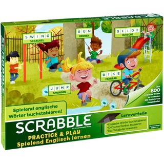Mattel Spiele FTG51 Scrabble Practice und Play - Spielend Englisch lernen
