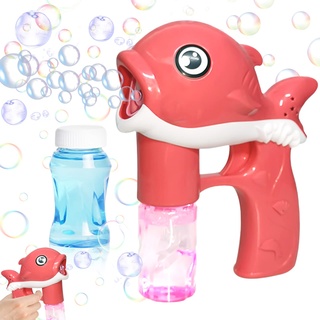 Seifenblasen Pistolen für Kinder Seifenblasenpistole Seifenblasenmaschine Mit Seifenblasenflüssigkeit Bubble Maschine, Für Kinder & Erwachsene, Outdoor Party, Sommerparty(Rosa)