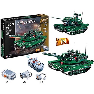 s-idee® C61001W 23015 RC Militär Bausteinpanzer M1A2 Tank mit Fernsteuerung