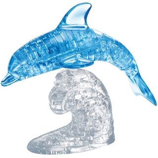 HCM Kinzel 59115 59115-Puzzle 3D Crystal Delfin blau 100 Teile