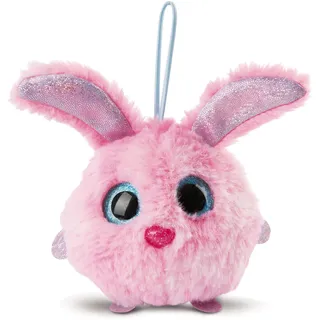 NICI 46879 NICIdoos BallBies Hase mit Loop 9 cm – Kuscheltier Hase für Kinder & Erwachsene ab 3 Jahren – Flauschiges Schmusetier mit großen Glitzeraugen zum Spielen, Sammeln & Kuscheln