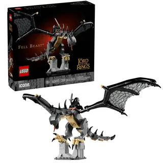 LEGO Icons Der Herr der Ringe Fell Beast 40693 Bauset für Erwachsene, mit Nazgûl Minifigur und Osgiliath Display, 269 Teile