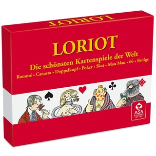 ASS 22571007 Loriot Rommé, Canasta-Bridge, Kartenspiel, ab 10 Jahren, 2 x 55 Karten