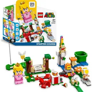 LEGO 71403 Super Mario Abenteuer mit Peach – Starterset, baubares Spielzeug mit interaktiver Prinzessinnen Figur, Gelber Toad und Lemmy